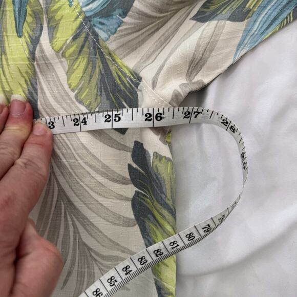 Tommy Bahama Silk Blue Green Hawaiian Button Down Shirt XXL 2X *FLAW* - Picture 8 of 9